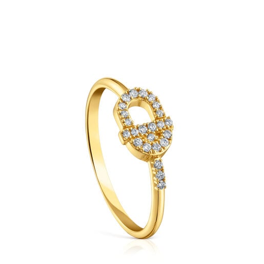 Gold TOUS MANIFESTO Ring with diamonds | 