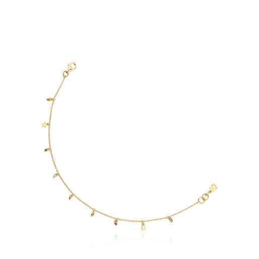 Tous Bolsas Gold Virtual Garden Bracelet with gemstones