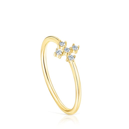 Tous Cross diamonds with ring Gold Classiques Les