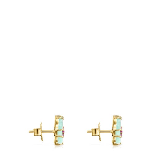 Tous Perfume Gold with butterfly Vita and Ruby Amazonite Earrings