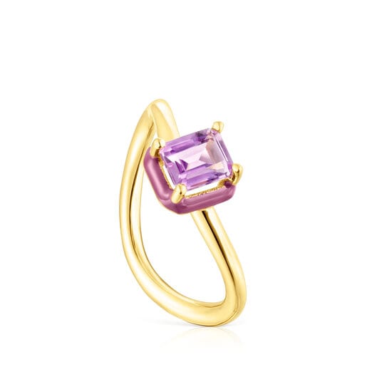 Tous enamel Vibrant Ring amethyst with Colors and TOUS