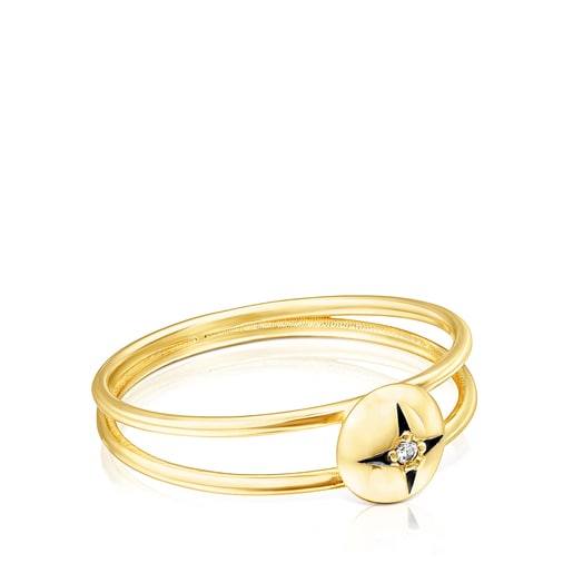 Anillos Tous Gold Magic Nature star Ring diamonds with