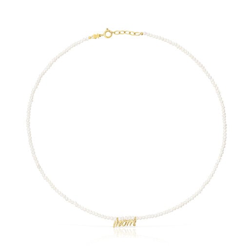 Tous Pulseras Silver vermeil TOUS Necklace with pearls cultured Mama Mom