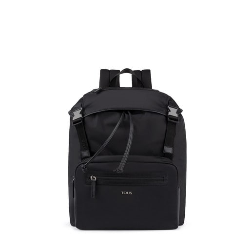 Tous Online Black Nylon Berlin Backpack New flap with