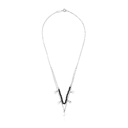 Bolsas Tous Silver Magic with double Nature onyx Necklace