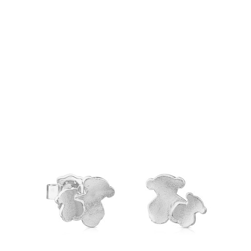 Tous Bear Earrings TOUS 1cm. Hill motif Silver