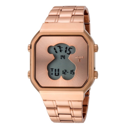 Tous Anillos Pink IP SQ Steel Watch D-Bear