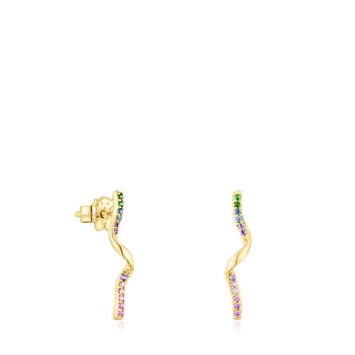 Tous with gemstones Gold Spiral St. Tropez earrings TOUS