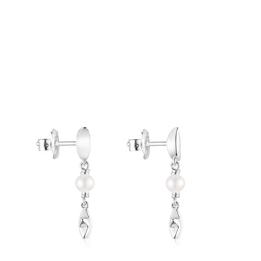 Tous Perfume Silver Magic Earrings Nature pearl with