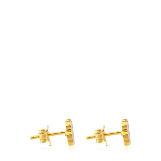 Tous Perfume Gold and Mother-of-pearl XXS bear Earrings