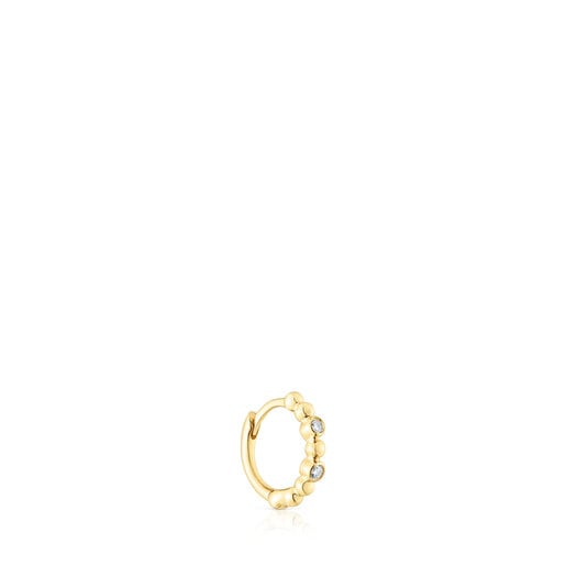 Tous Perfume Hoop earring with gold balls and Classiques diamonds Les