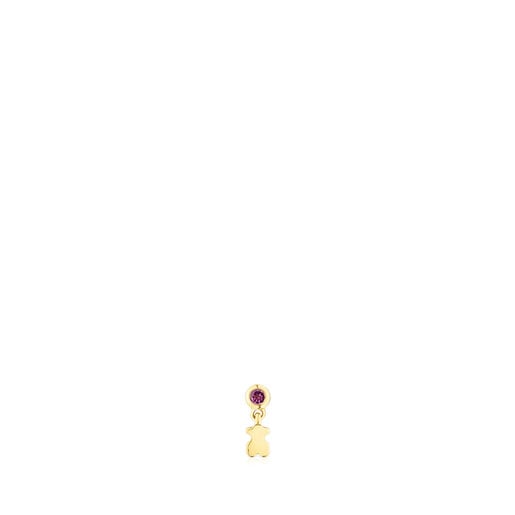 Tous Perfume Gold TOUS Cool Joy Ear piercing with rhodolite and bear motif