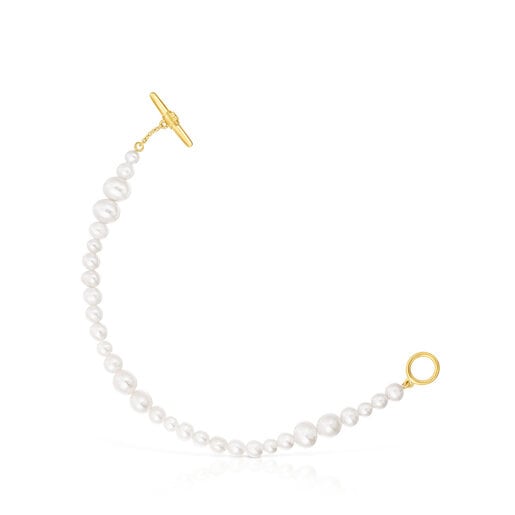 Tous Bolsas Cultured pearl Lure Bracelet silver vermeil with
