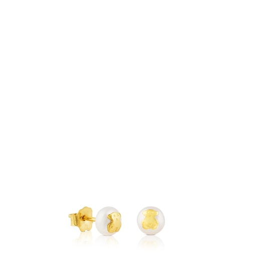 Tous Gold with TOUS Earrings Pearls Bear