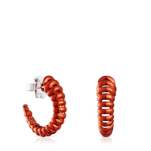 Orange silver Virtual Garden Earrings | 