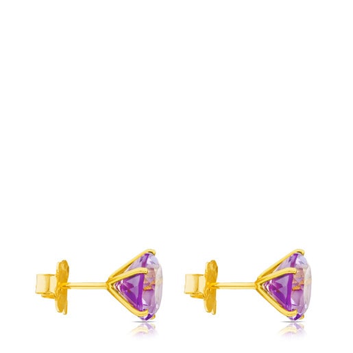 Tous Perfume Ivette Earrings Gold in Amethyst with