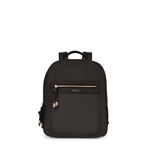 Tous Online Black colored Canvas Brunock Chain Backpack