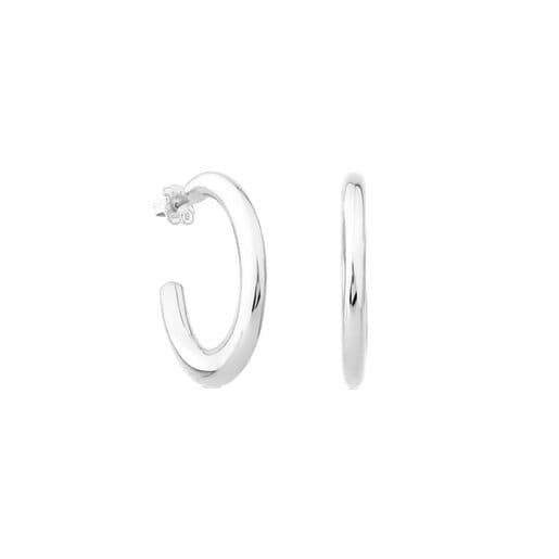Silver Warm Hoop earrings | 