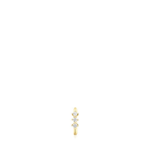 Tous Perfume Gold Strip hoop earring with diamonds Les Classiques