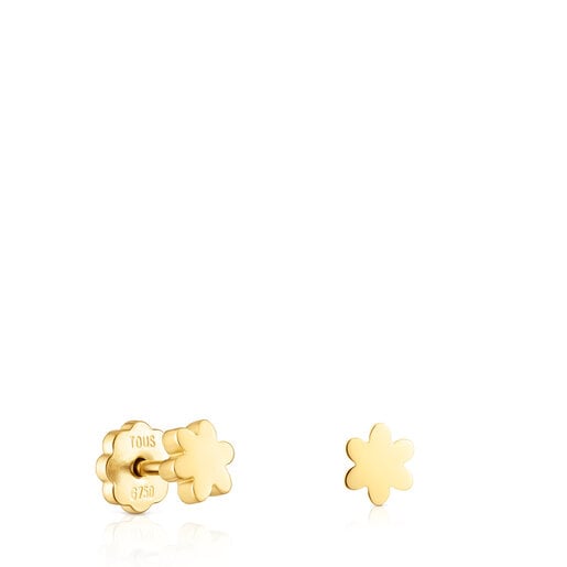 Gold Puppies Earrings Flower motif | 