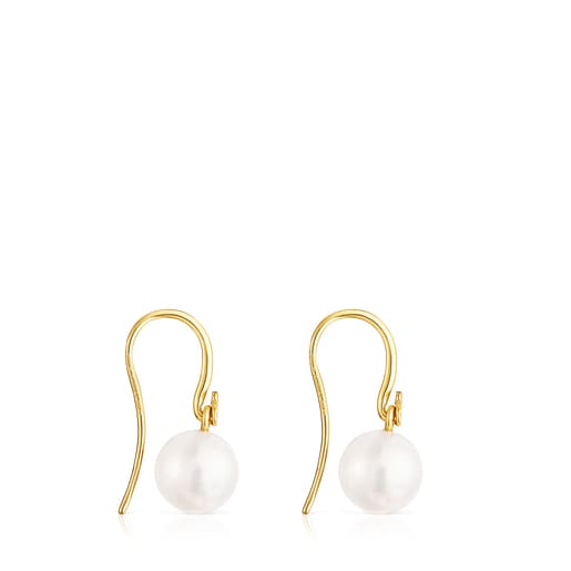 Bolsas Tous Short Silver Vermeil Gloss Earrings Pearl with