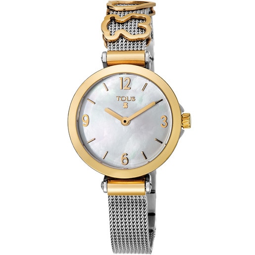 Tous Watch with Icon IP Charms Steel Gold Mother-of-pearl