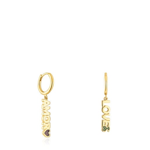 Tous gemstones Amor with Crossword Earrings TOUS