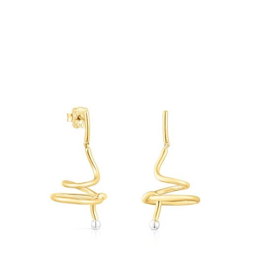 Silver vermeil and silver St. Tropez Spiral earrings | 
