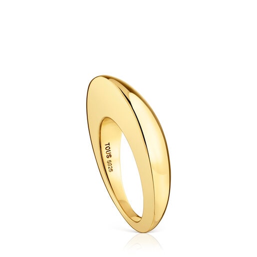 Smooth ring with 18kt gold plating over silver Dybe