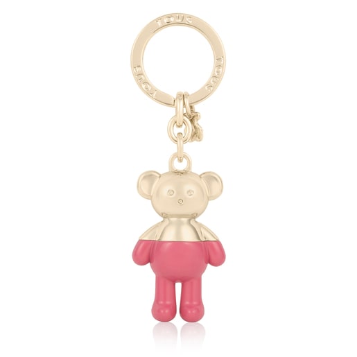 Gold- and pink-colored Teddy Bear Key ring | 