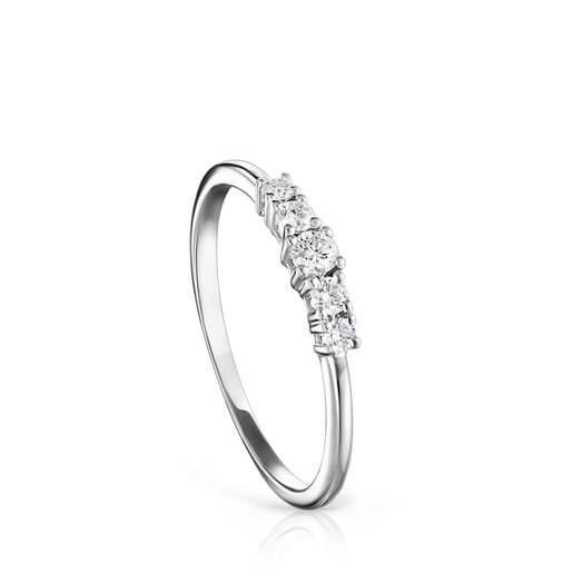 Riviere Ring in White gold with Diamonds