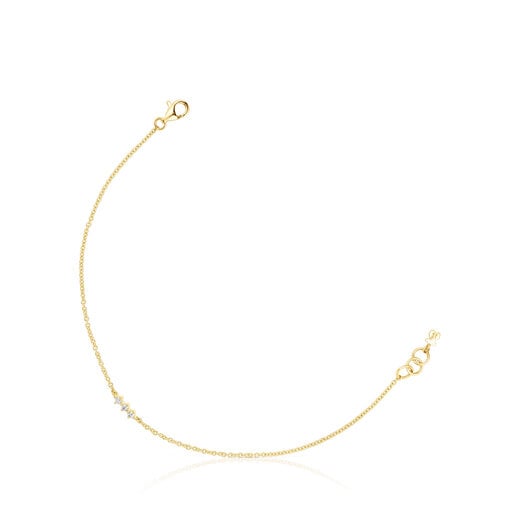 Tous Bolsas Gold Strip bracelet with Les diamonds Classiques