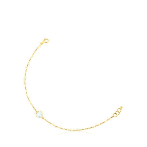 Tous XXS and Gold Mother-of-pearl heart Bracelet
