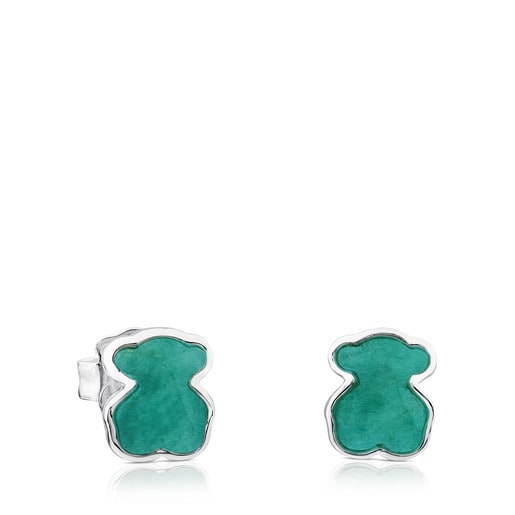Tous Perfume Silver New with Amazonite Color Earrings
