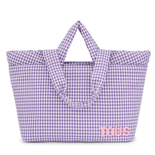 Tous Vichy Large Tote bag lilac Carol TOUS