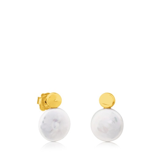 Alecia Earrings in Gold with Pearl.
