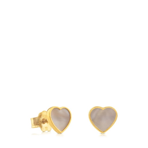 Tous heart and Mother-of-pearl XXS Earrings Gold