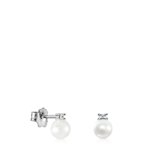 Tous Perfume Les Classiques Earrings in Diamond with gold White Pearl and