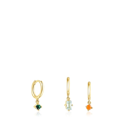 Bolsas Tous Set of Vermeil Gemstones Earrings Vibes with Silver Good TOUS