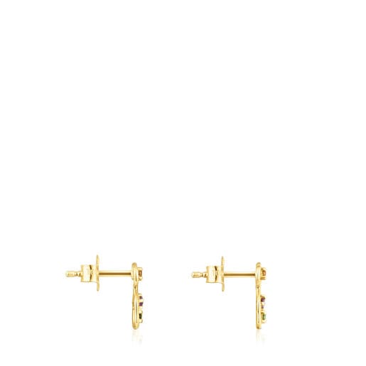 Tous Perfume Gold Tsuri Bear earrings gemstones with