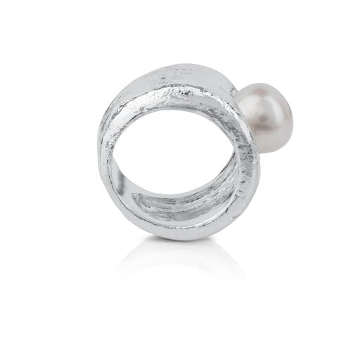 Anillos Tous Silver Duna Ring with Pearl