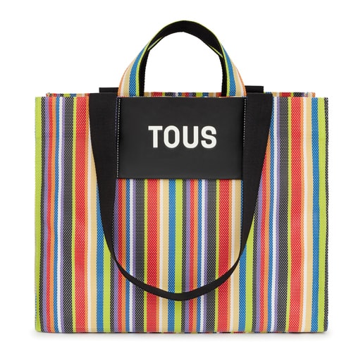 Large black TOUS Stripes Shopping bag | 