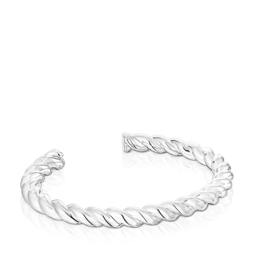Silver Twisted Rigid Bracelet | 