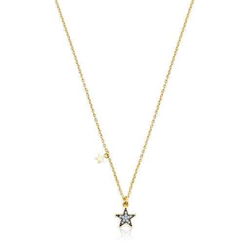 Silver Vermeil Nocturne Necklace with Diamond star | 