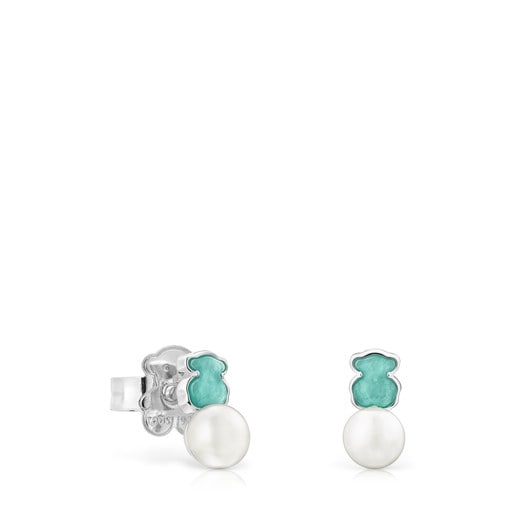 Tous Perfume Mini Color Pearl with and Amazonite Silver Pendants in