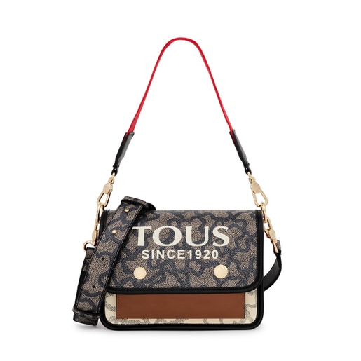Small black and beige Audree Kaos Icon crossbody bag