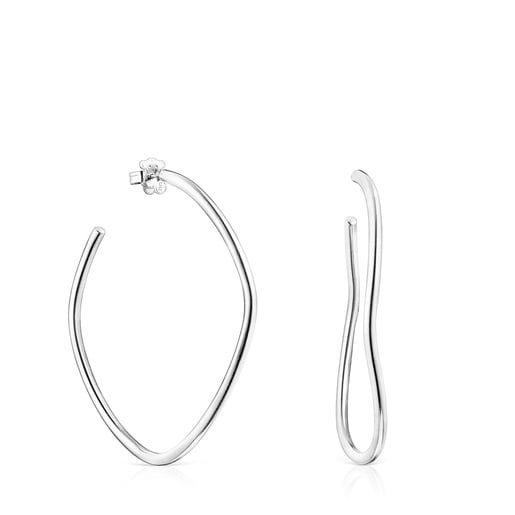 Tous Hav Silver Hoop wave-shaped earrings