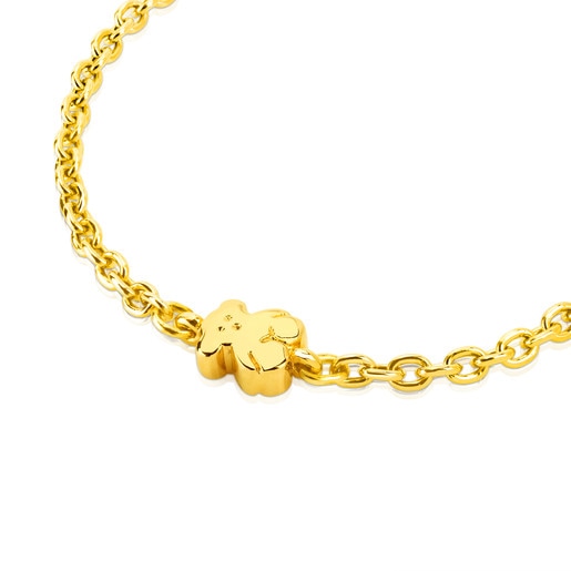 Tous Bolsas Gold Sweet Dolls Bracelet Bear motif