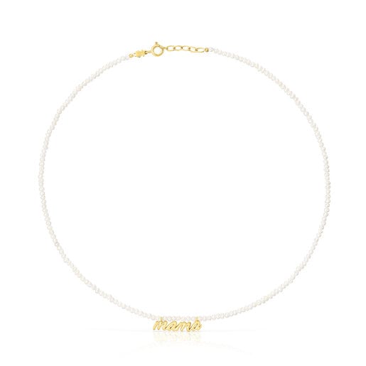 Tous Mama Silver pearls with cultured TOUS Necklace vermeil