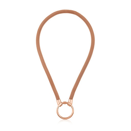 Tous and Vermeil TOUS Rose IP Hold rose Silver Necklace Steel